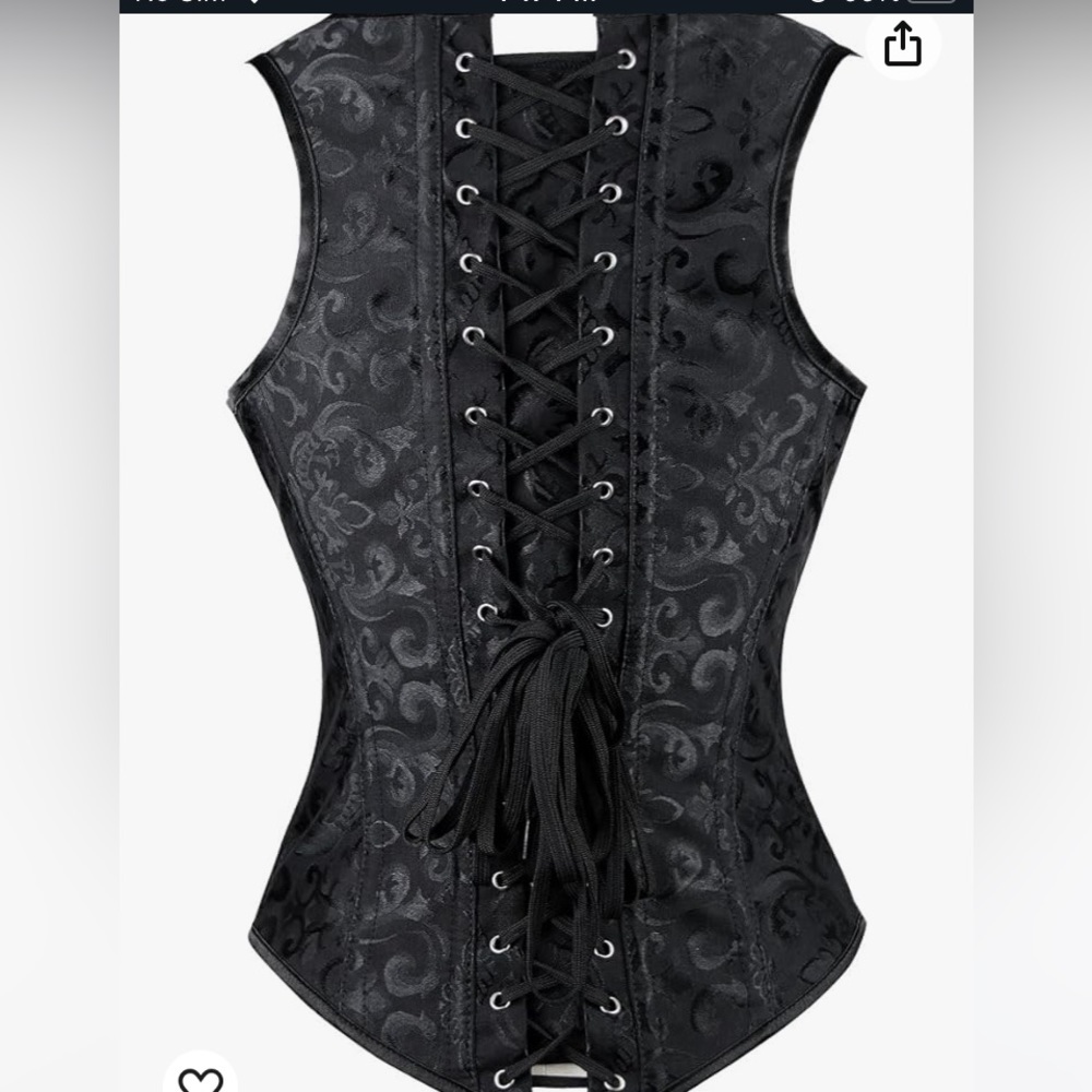 CHARMIAN NWT BROCADE CORSET WAIST CINCHER UNDER BUST VEST W/ PANTIES TIE… - Picture 2 of 10